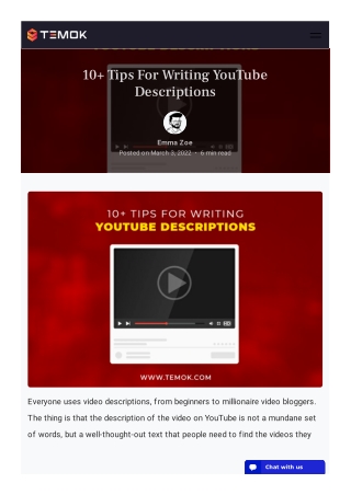 10  Tips For Writing YouTube Descriptions
