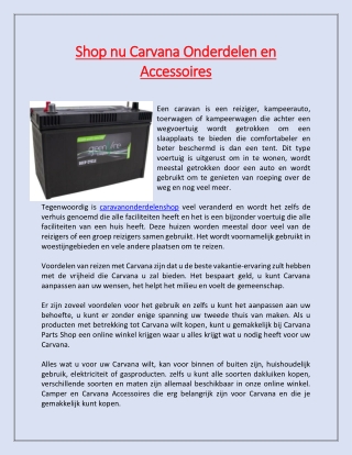 Shop nu Carvana Onderdelen en Accessoires