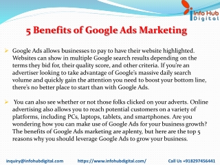5 Benefits Of Google Ads MarketingPDF