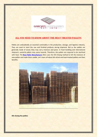 All You Need To Know About the Heat Treated Pallets