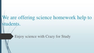 Crazy For Study | Science Textbooks Solution Manuals | Assignment Help