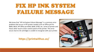 Fix "HP Printer Ink System Failure Message" - Printwithus