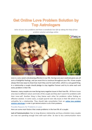 Get Online Love Problem Solution by Top Astrologers-converted