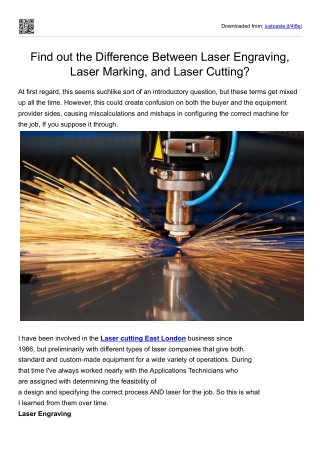 Find out the Difference Between Laser Engraving, Laser Marking, and Laser Cutting