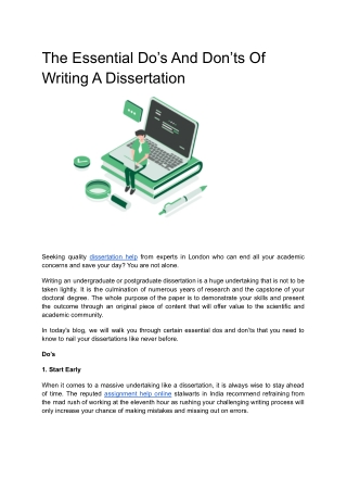 The Essential Do’s And Don’ts Of Writing A Dissertation