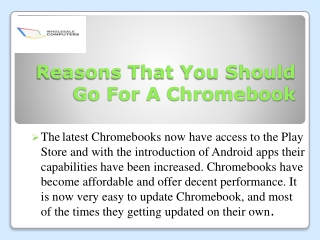 Reasons That You Should Go For A Chromebook