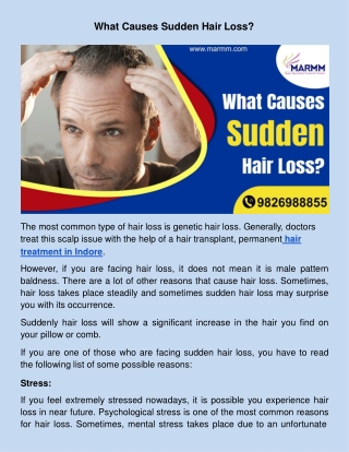 ​What Causes Sudden Hair Loss?