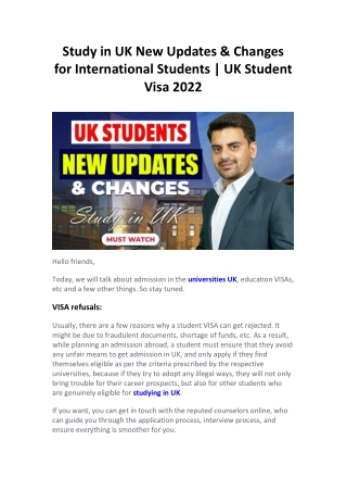Study in UK New Updates & Changes for International Students  UK Student Visa 2022
