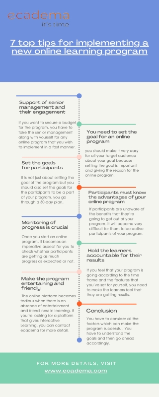 7 top tips for implementing a new online learning program - ecadema