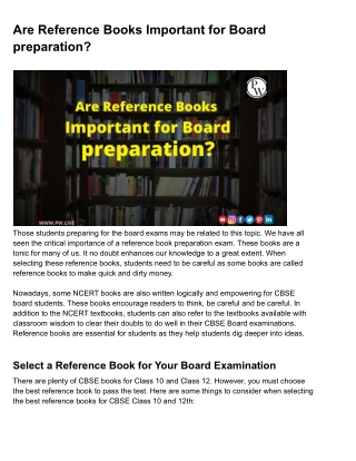 Are Reference Books Important for Board preparation_
