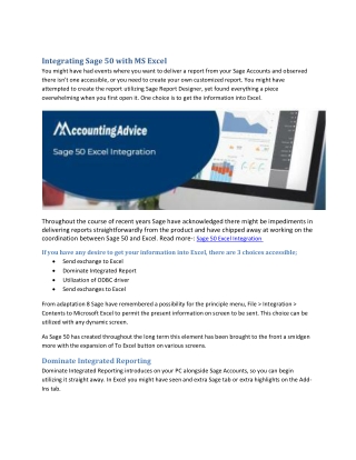 Stap : Sage 50 Excel Integration