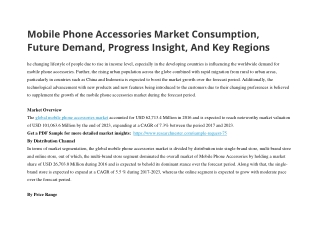 Mobile Phone Accessories Market Consumption