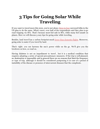 3 Tips for Going Solar While Traveling