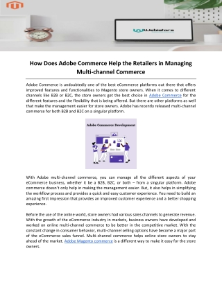 How Does Adobe Commerce Help the Retailers in Managing Multi-channel Commerce