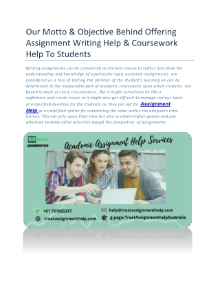 Our Motto & Objective Behind Offering Assignment Writing Help & Coursework Help To Students-converted