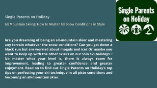 All Mountain Skiing How to Master All Snow Conditions inStyle