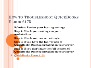 How to Fix QuickBooks Error 6175