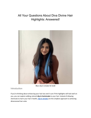 Did you try the clip-in streaks in India