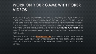 Work on Your Game with Poker Videos