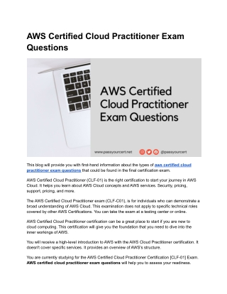 AWS Certified Cloud Practitioner Exam Questions