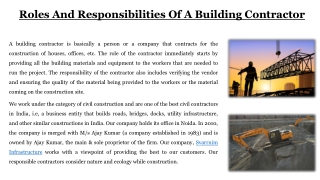 Roles And Responsibilities Of A Building Contractor