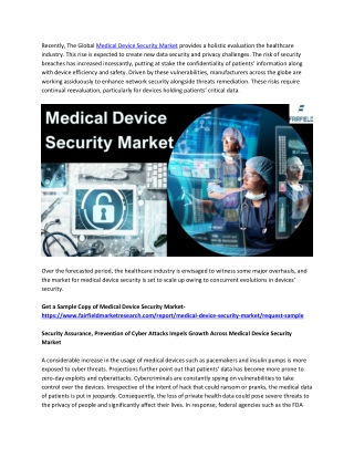 Medical Device Security Market To Boom In Near Future By 2028