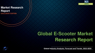 E-Scooter Market Expected to Expand at a Steady 2022-2030