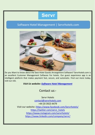 Software Hotel Management | Servrhotels.com
