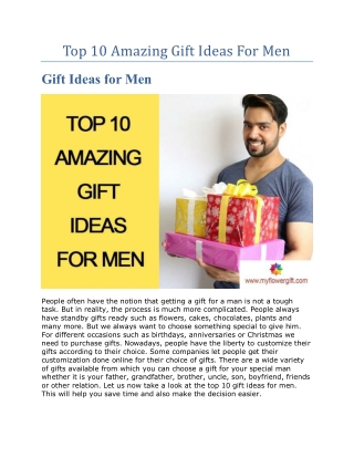 Top 10 Amazing Gift Ideas For Men