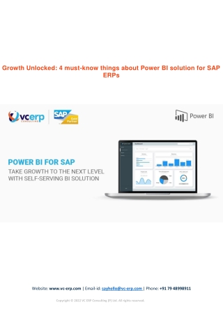 Growth Unlocked: 4 must-know things about Power BI solution for SAP ERPs