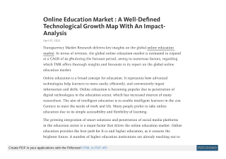 Online Education Market Demand & Research Insights by 2027