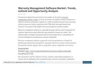 Warranty Management Software Market Demand, Insights by 2031