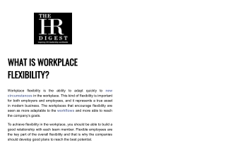 What Is Workplace Flexibility?