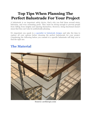 Top Tips When Planning The Perfect Balustrade For Your Project