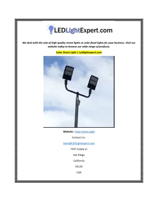 Solar Street Light  Ledlightexpert.com