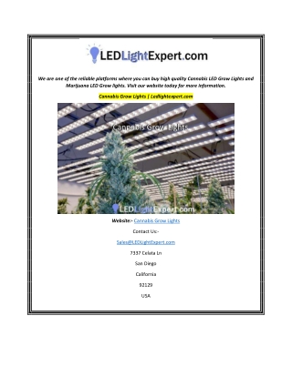 Cannabis Grow Lights  Ledlightexpert.com