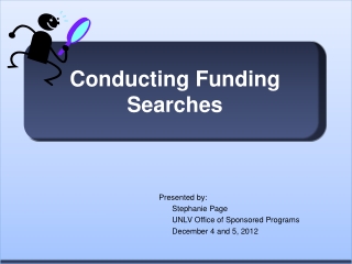 Conducting Funding Searches