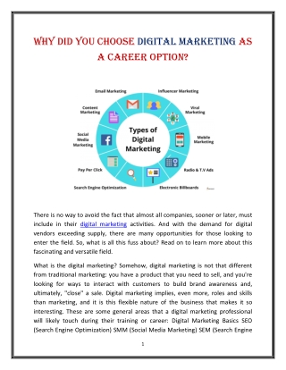 Why Did You Choose Digital Marketing As a Career Option