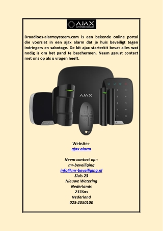 ajax alarm Draadloos-alarmsysteem.com