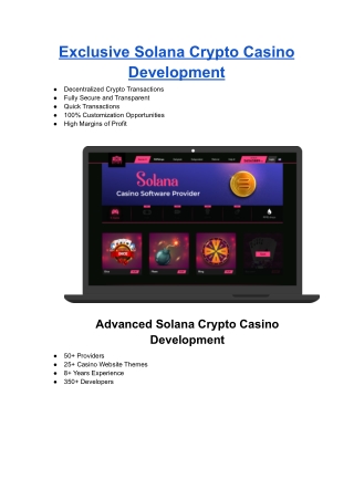 Solana Crypto Casino Development