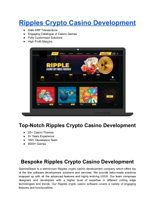 Ripples Crypto Casino Development