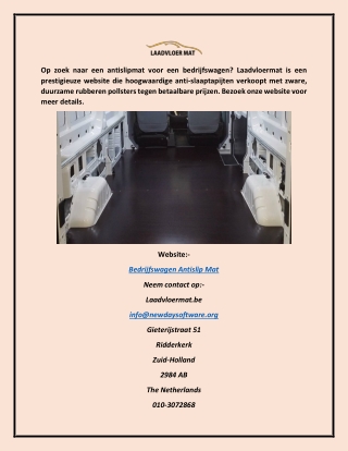 Bedrijfswagen Antislip Mat Laadvloermat.be