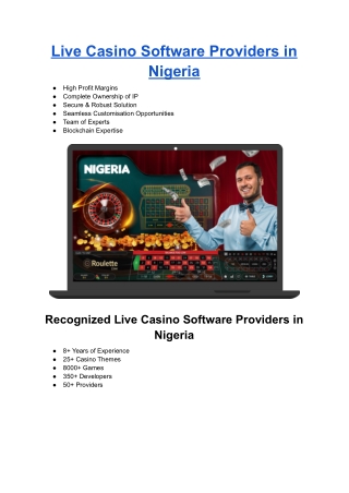 Live Casino Software Providers in Nigeria