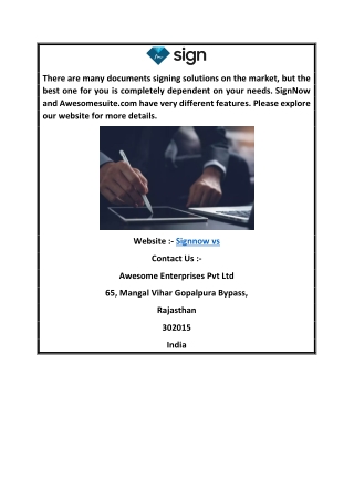 Signnow Vs  Awesomesuite.com