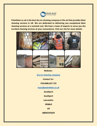 Dry Ice Cleaning Company Polarblast.co.uk