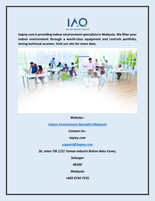 Indoor Environment Specialist Malaysia Iaqmy.com