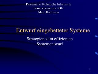 Entwurf eingebetteter Systeme