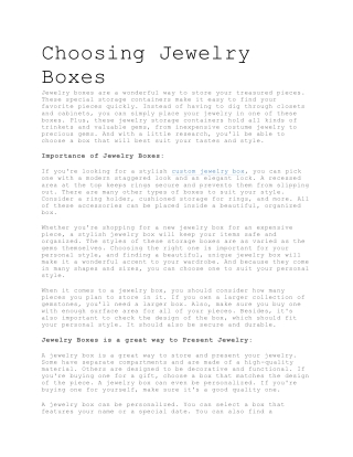 Choosing Jewellery Boxe1