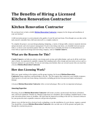 Better Living, Unique Design with the Best Kitchen Renovation Contractor