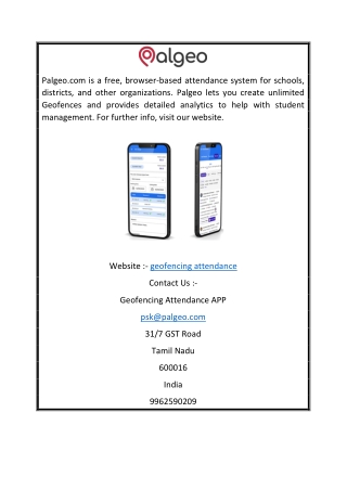 Geofencing Attendance  Palgeo.com